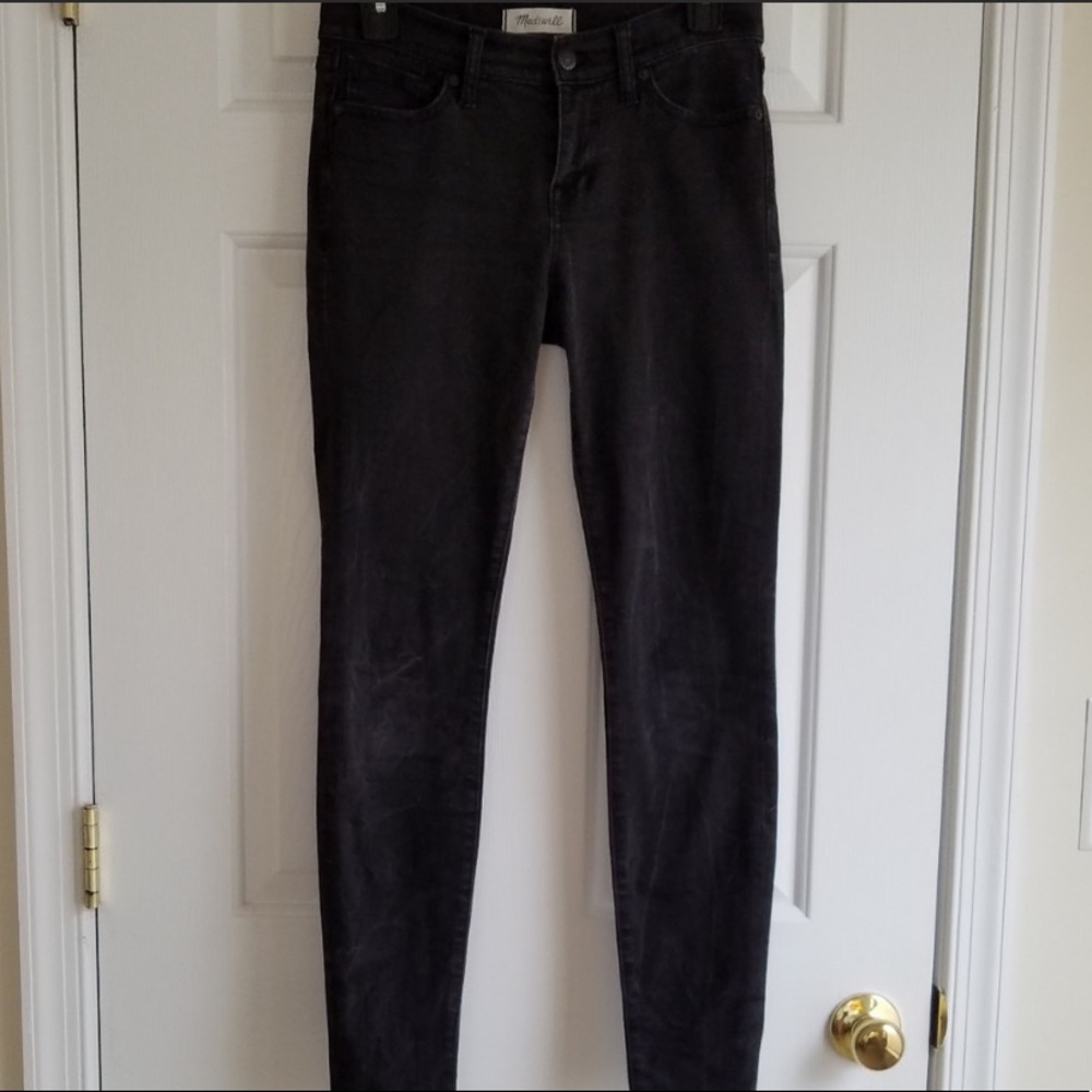 Madewell mid-rise faded black skinny jeans
